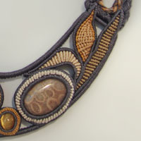 Free- Form Cavandoli Micro Macrame Neckpiece